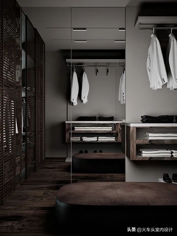 走入式衣帽间设计效果图轻奢风,轻奢简约大气衣帽间