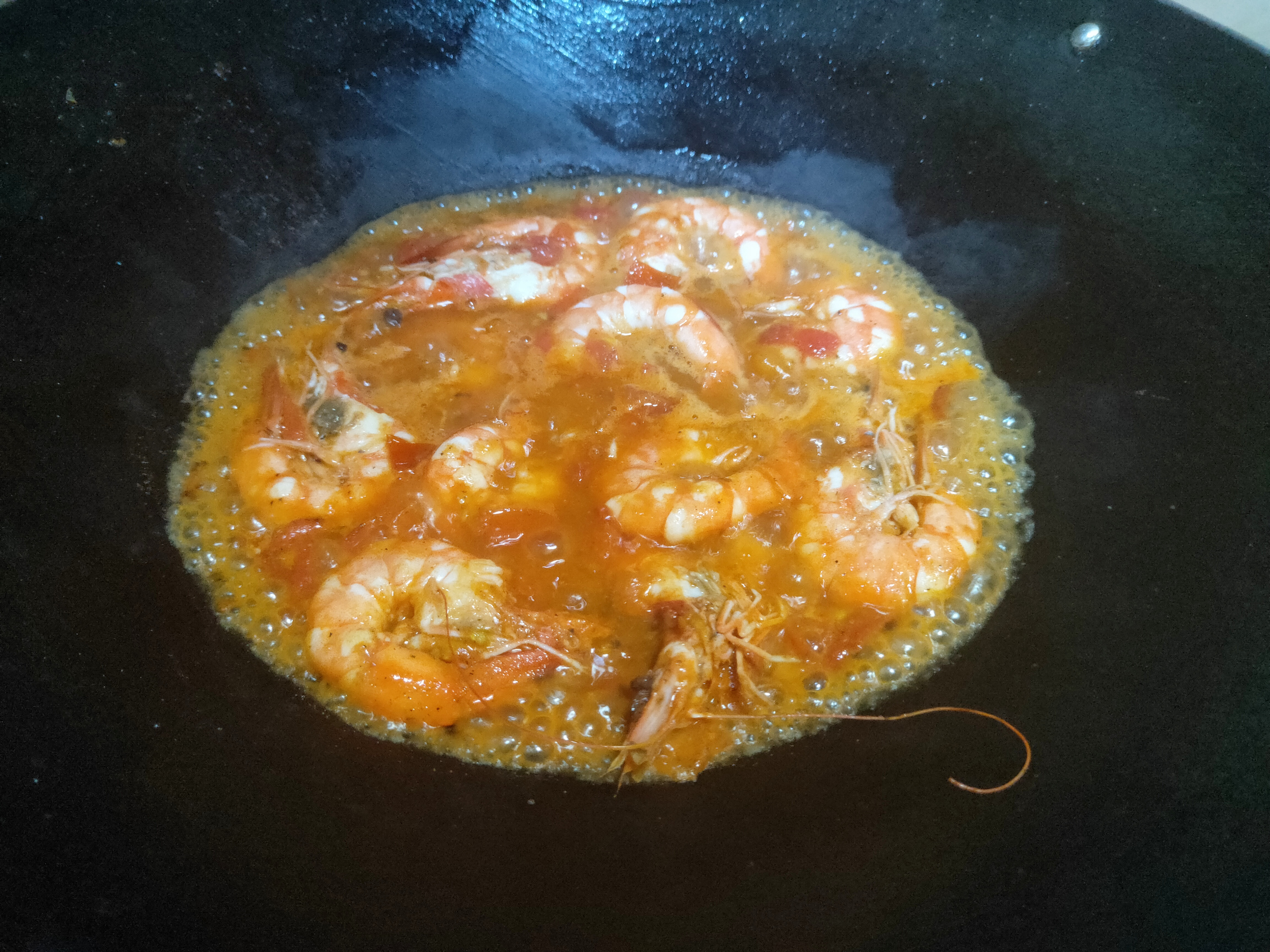 最好吃的番茄大虾,第一次尝试番茄焖虾