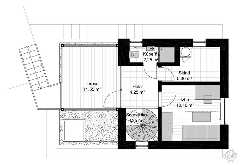 将“竖直”与“水平”完美组合的度假小屋