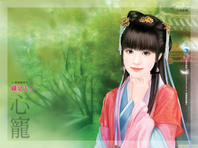 古典美女手绘,中式古典手绘效果图