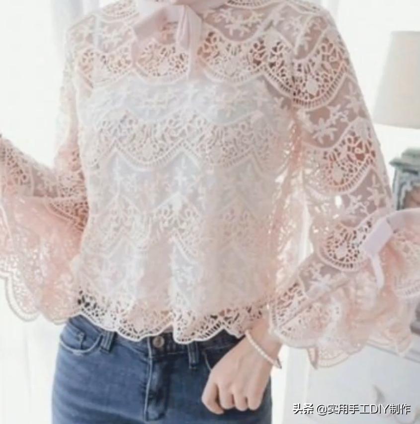 布艺裙子作品,手工蕾丝花边上衣