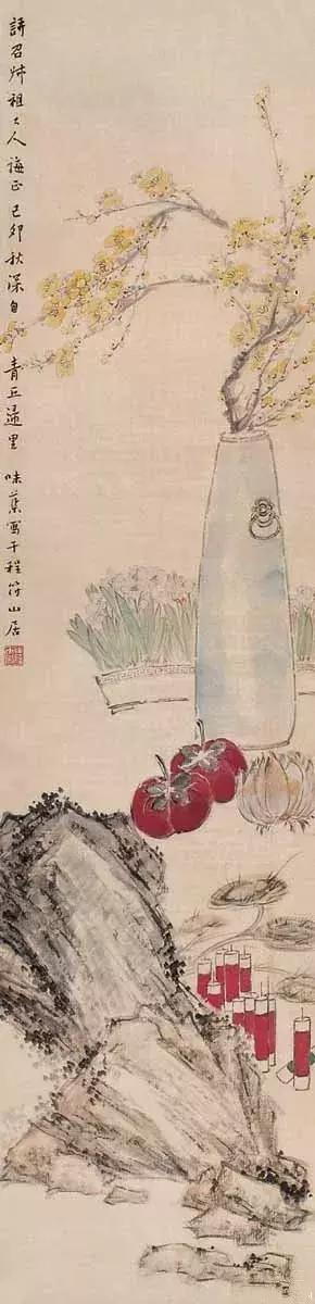 艺术上大胆实践,勇于创新,主张花鸟和山水相结合.