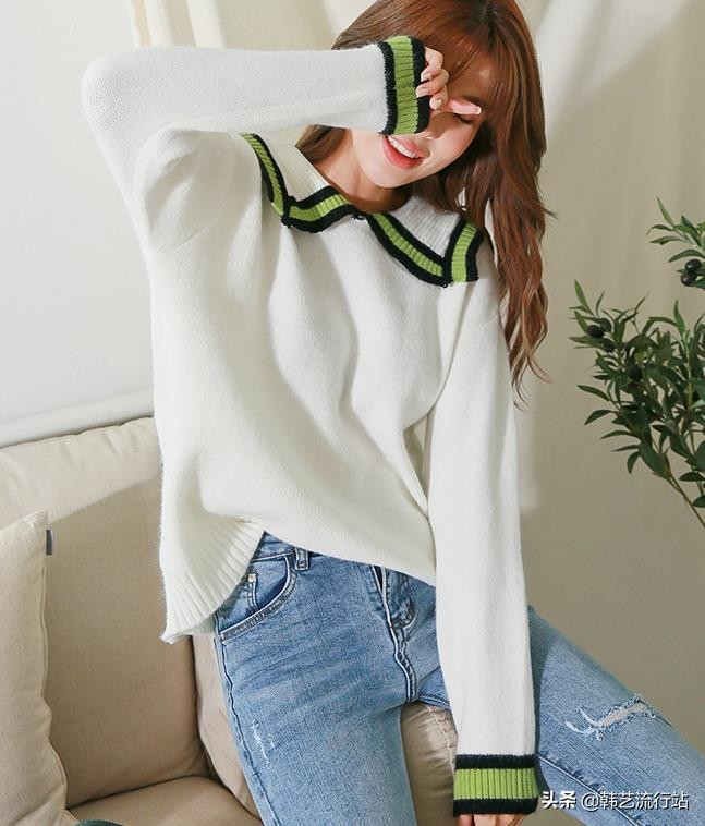 2020元旦韩国发布的新款毛衣款，再次流行休闲款，主题细节带个性