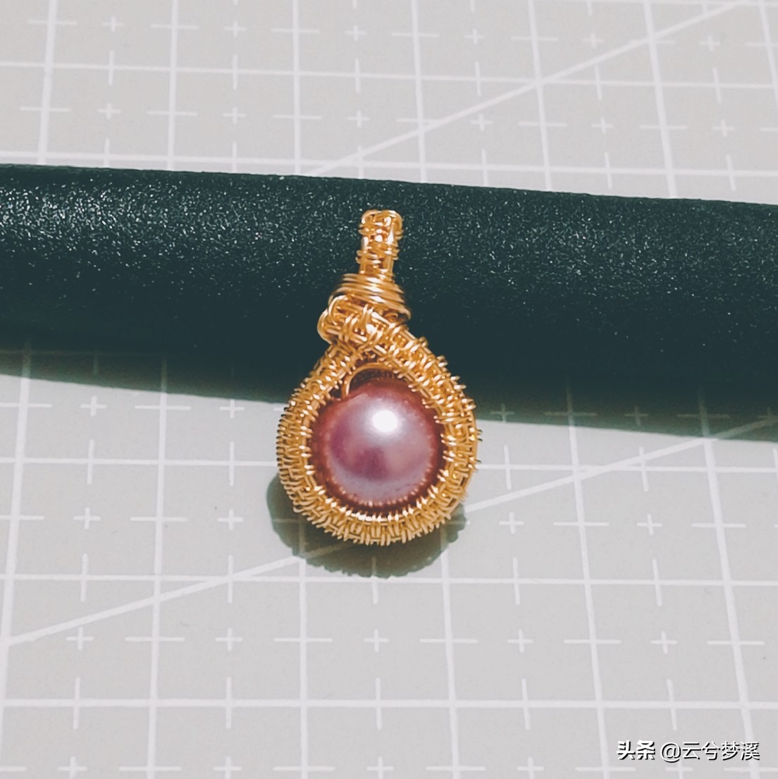 绕线教程铜丝珍珠吊坠,绕线珍珠吊坠