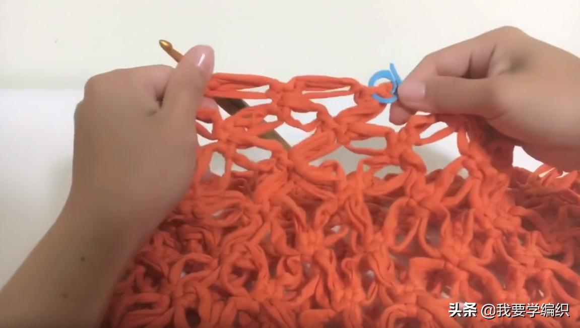 钩针花边袋,手提袋的钩织方法