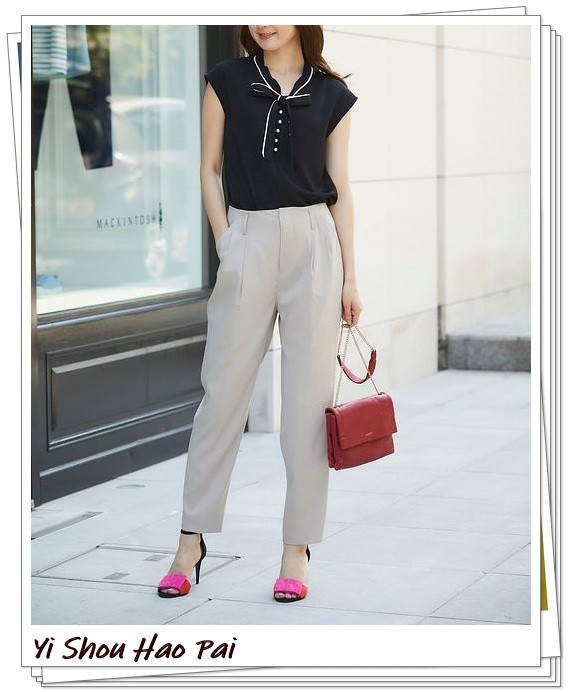 春夏米色裤子最佳搭配上衣,夏季米色裤子与上衣搭配图