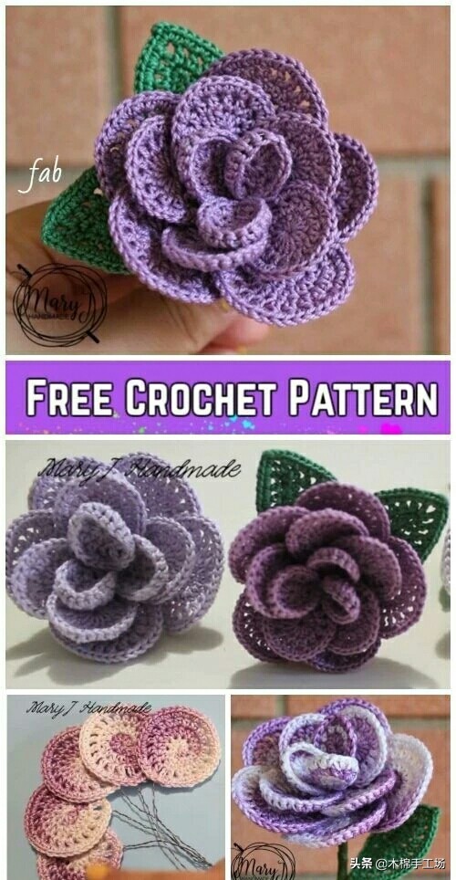 七种玫瑰花的钩编步骤,浪漫永不凋零的玫瑰花折纸