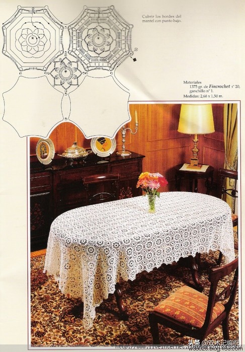 手工钩针毛线沙发巾桌布台布,精致唯美的细蕾丝钩针镂空花桌布