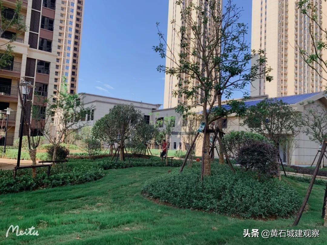 黄石最大的安置房项目众邦百花园绿化工程已基本完成