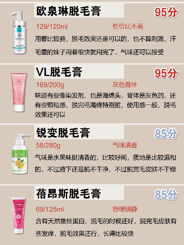 脱毛膏测评哪款最好用,脱毛膏又便宜又好用推荐测评