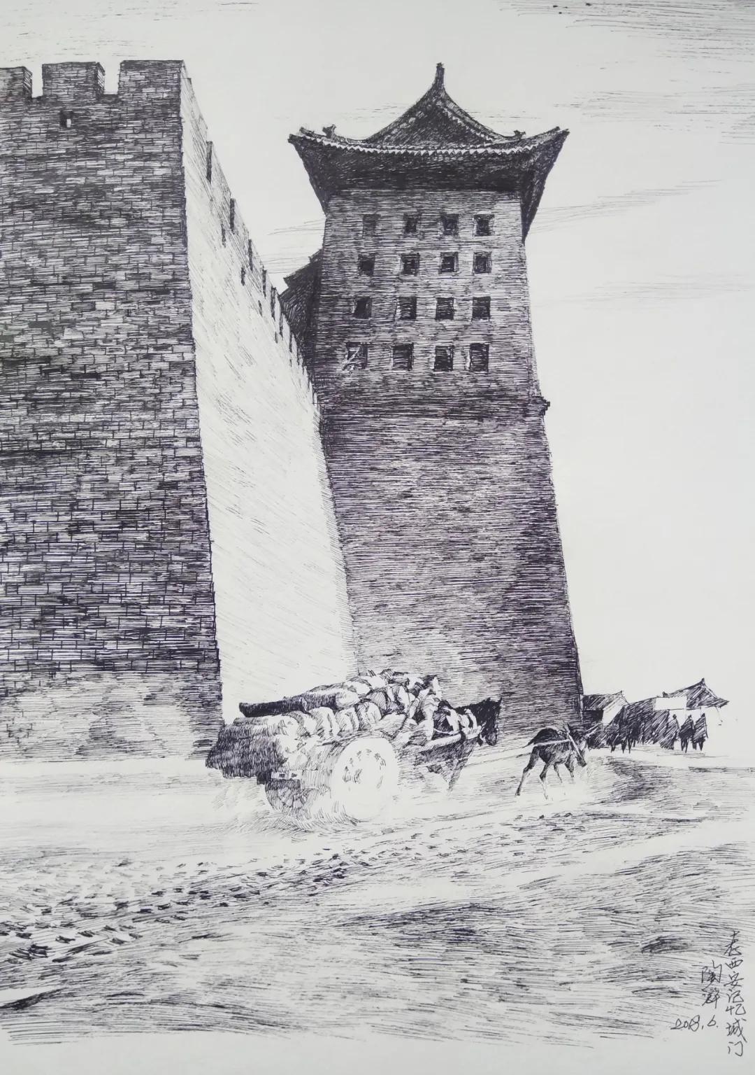 西安大美古城老照片,大美三秦中的陕西名胜古迹的手绘