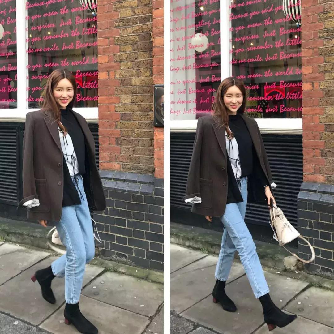 韩国小姐姐九分裤穿搭冬季,小姐姐的穿法你学会了吗