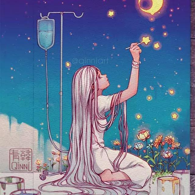 一个经历三次心脏手术，却依旧坚强，用水彩把伤痛化作星辰的女孩