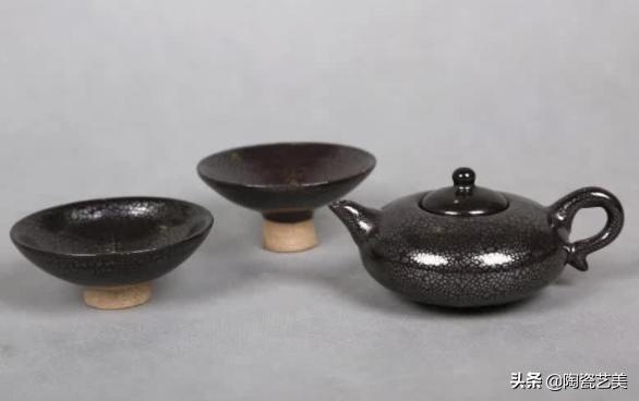 博山雨点釉茶具一套,博山雨点釉茶具图片大全