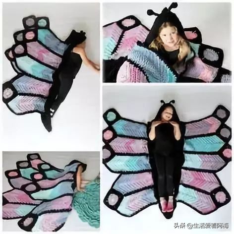 妈妈钩的小羊毯子,妈妈钩的睡袋