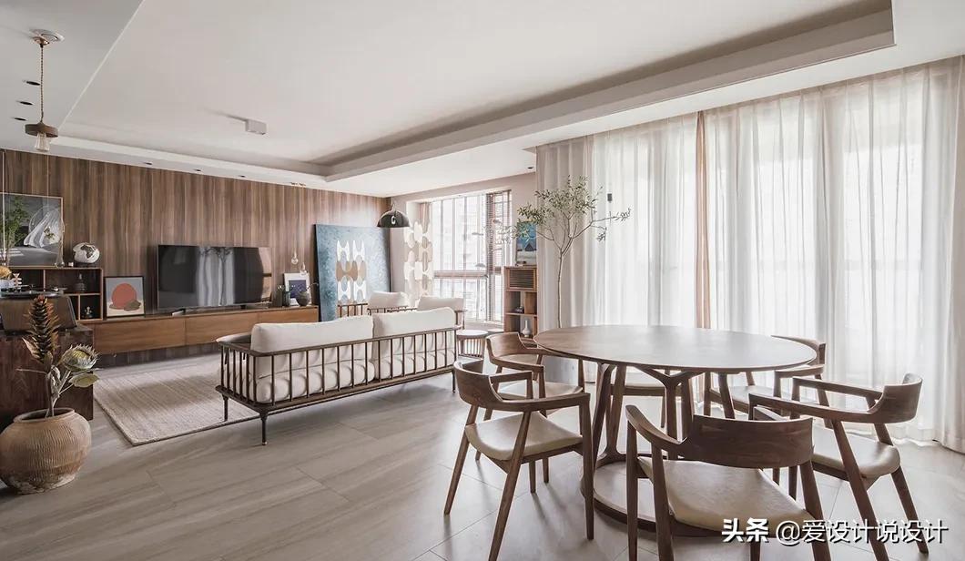 原木是让人清新脱俗的风格,现代简约和原木风混搭