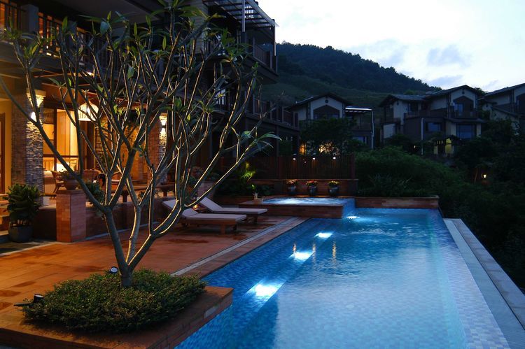 清远佛冈温泉房间带私人泡池,清远山景私人温泉别墅