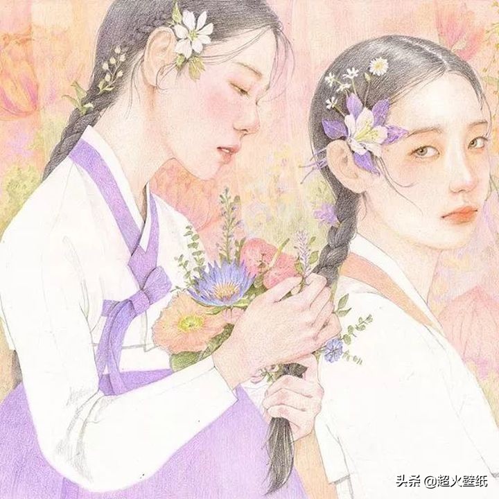 韩国高颜值小姐姐学了6年的绘画,却治愈了全网18万粉丝