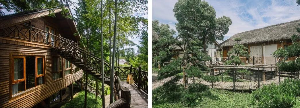 莫干山原木风绿野仙踪花园民宿,莫干山桃坡探险乐园绿野仙踪