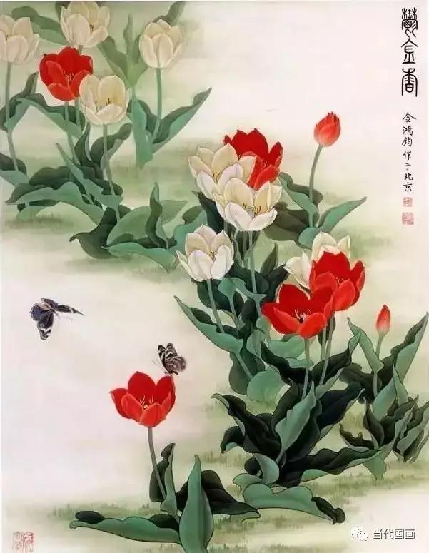 金鸿钧花鸟牡丹作品,金鸿钧工笔牡丹春晓图片