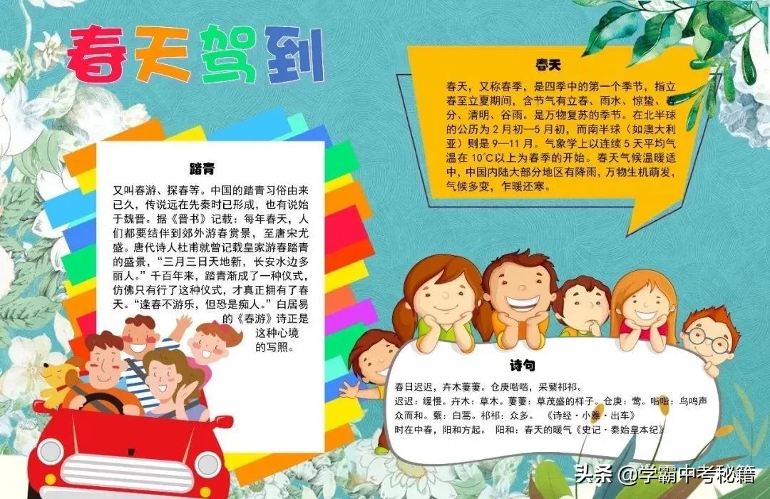 有关春季四季成语的手抄报,描写春天的成语春暖花开