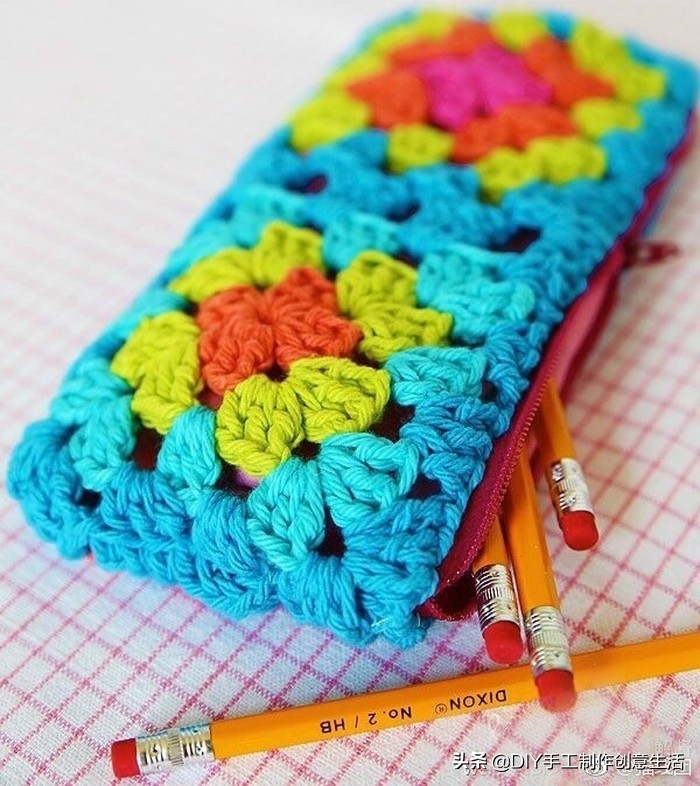 钩漂亮钩针收纳袋,钩笔袋编织教程