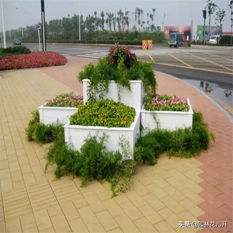 阳台花箱景观设计,景观花架花箱设计