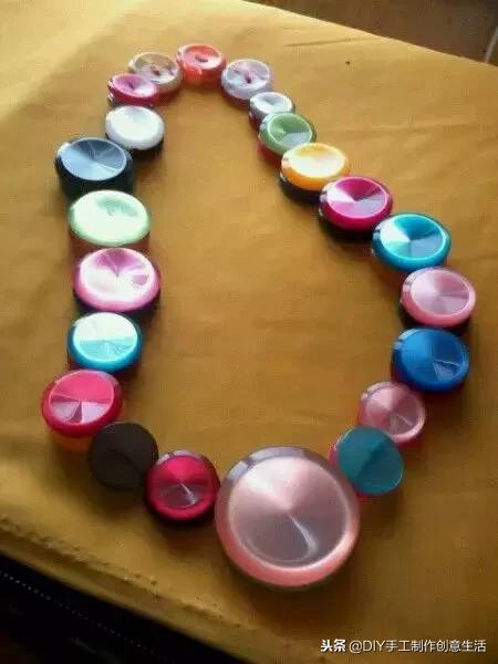 纽扣旧物改造篮子,旧物改造牛仔布做钥匙扣