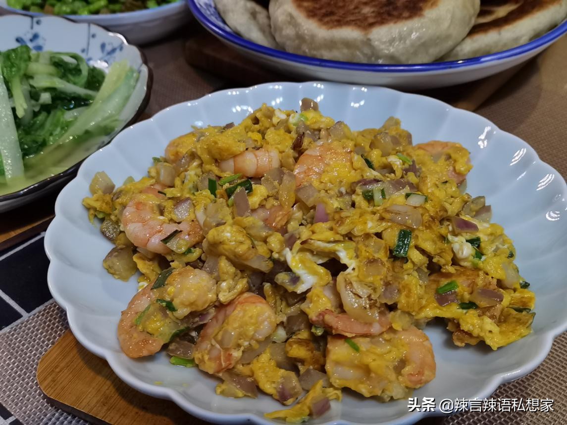 蒜香味虾扯蛋,虾扯蛋简单美味