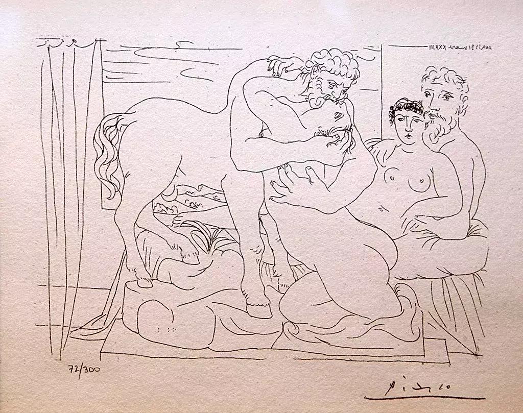 毕加索创意美术版画,线条的表现力毕加索