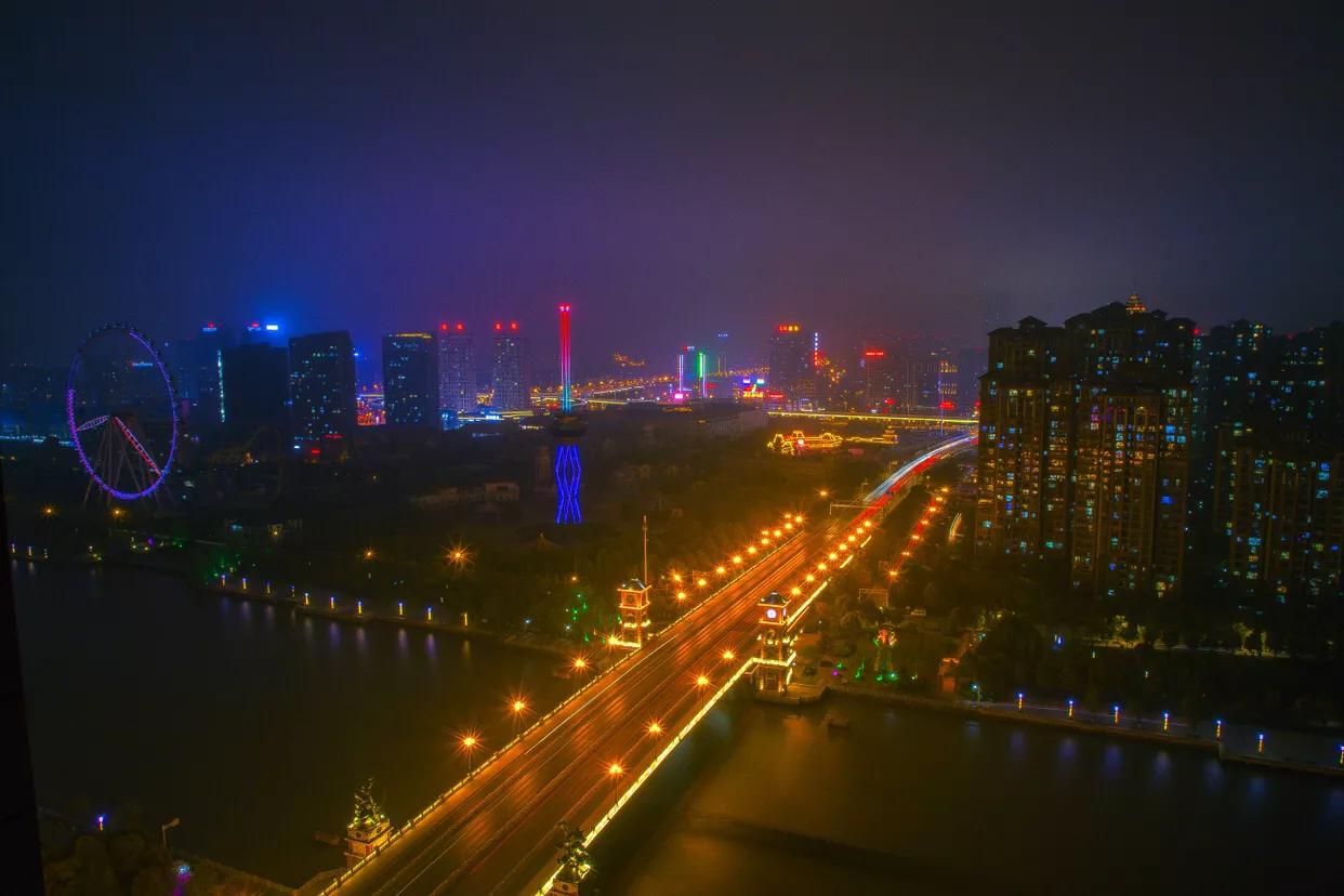 南通市北城大桥图片,北城大桥运河边