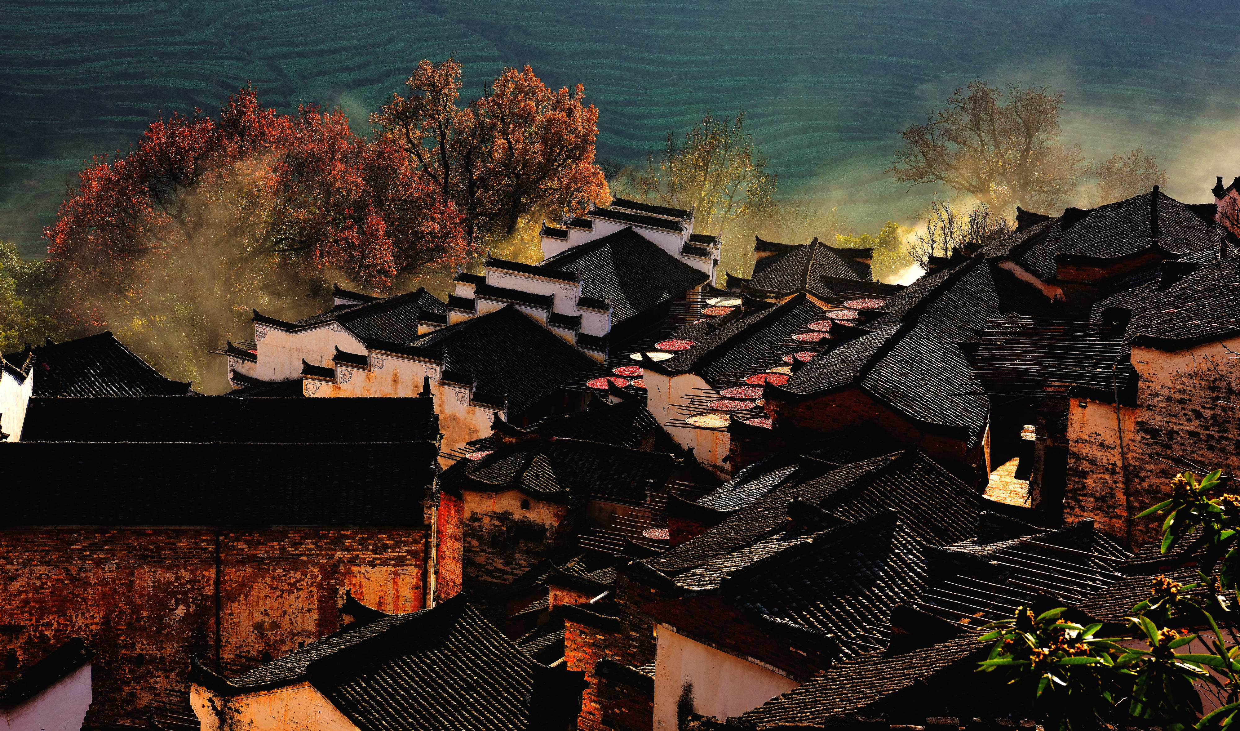 婺源篁岭晒秋古镇忆江南庭院,篁岭最美古村晒秋