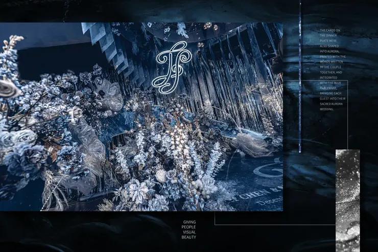 蓝色系婚礼大堂效果图片高清,农村小院内婚礼现场布置粉蓝色系