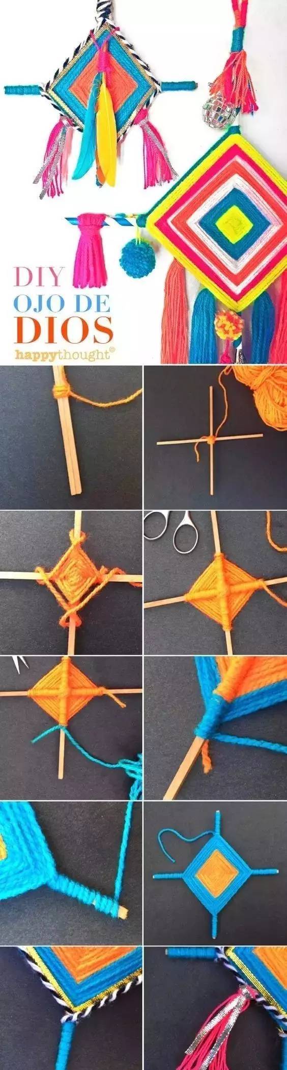 厉害，只用一次性筷子绕上毛线，开出曼荼罗花！附手工教程