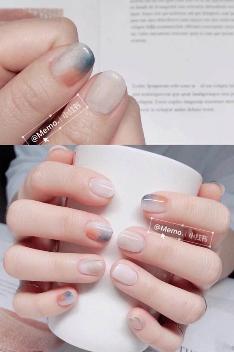 美甲蓝色和雾霾蓝,怎么调雾霾蓝色美甲