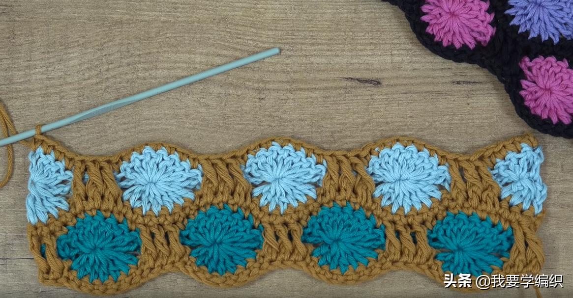 高雅钩针花朵100款图解,漂亮的钩针配色花样太美建议珍藏