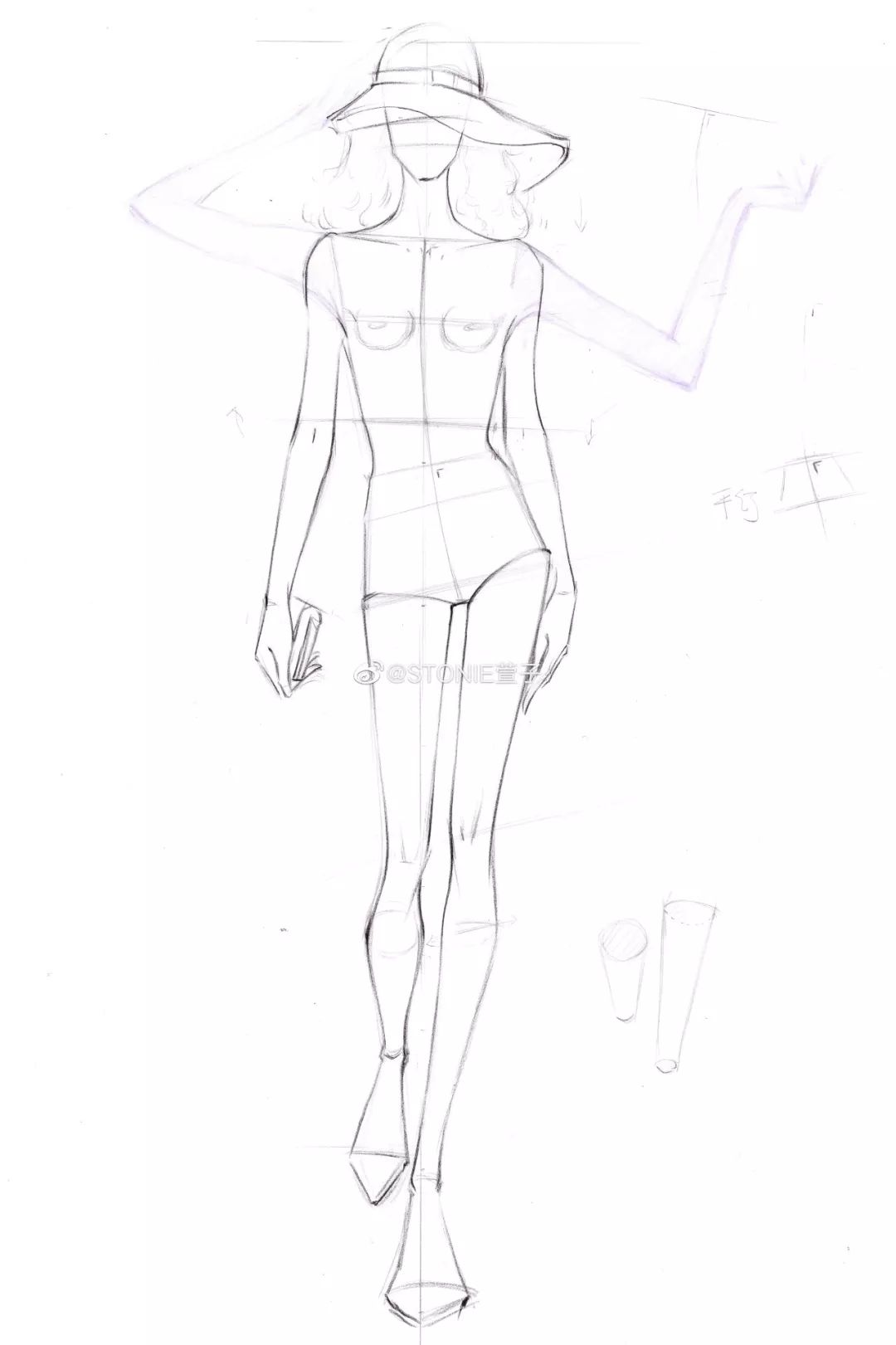 手绘服装画身体,手绘人物服装画法