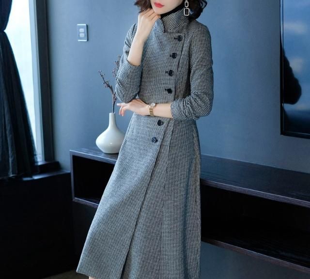 秋冬最流行格子大衣,今冬大衣就是要敞开穿才好看啊