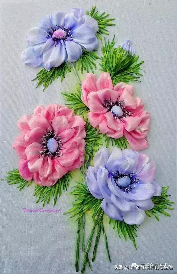 绣一朵花要多久,丝带绣的扭转绣针法