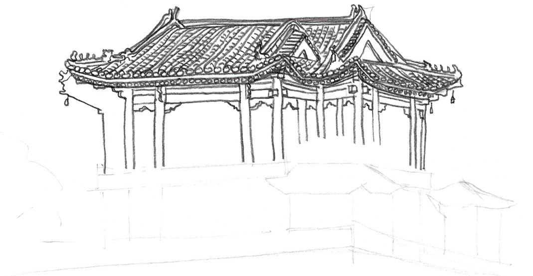 速写建筑入门基础画图片,速写画房子初学者入门教程