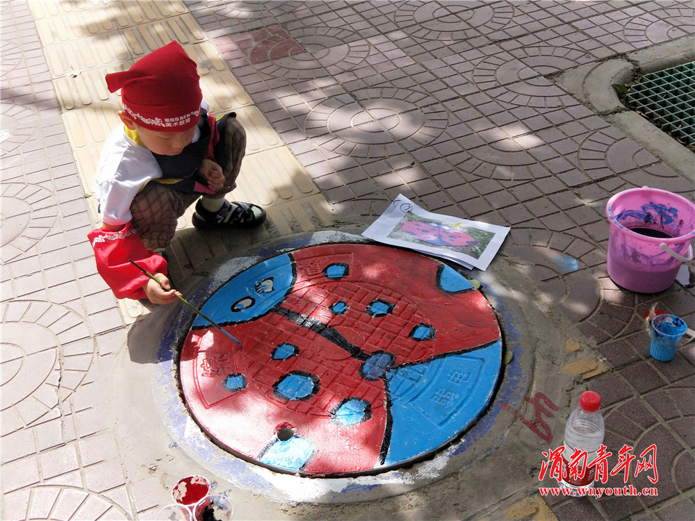 童心绘制美丽新中国主题绘画,井盖绘画中国梦