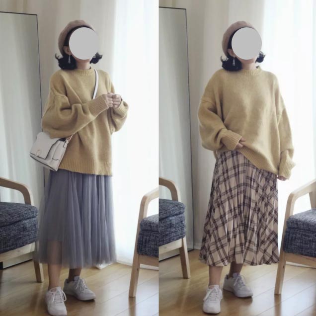 百褶裙腰粗了怎么搭,穿搭百褶裙肩宽