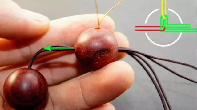 单绳隔珠打结视频教程,手串伸缩加珠绳打结法