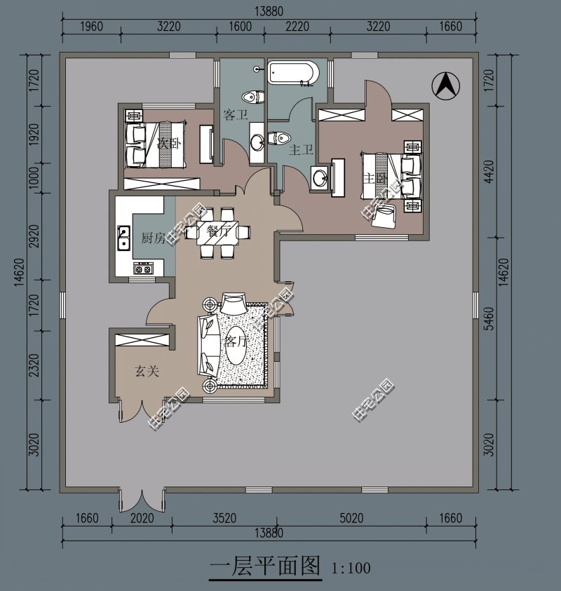 农村什么户型的房子最好,农村建房150平带露台最佳户型