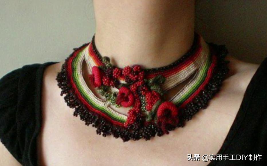 民族风毛衣链高档项链女挂饰品,羊绒衫的手工编织女