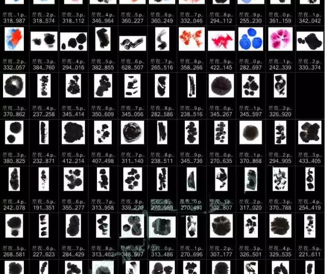 水墨笔刷免抠图,110款中国风水墨ps笔刷