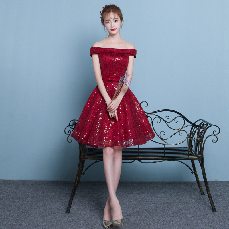 高个子新娘敬酒高档礼服秋季新款,适合小个子的敬酒礼服高级酒红色