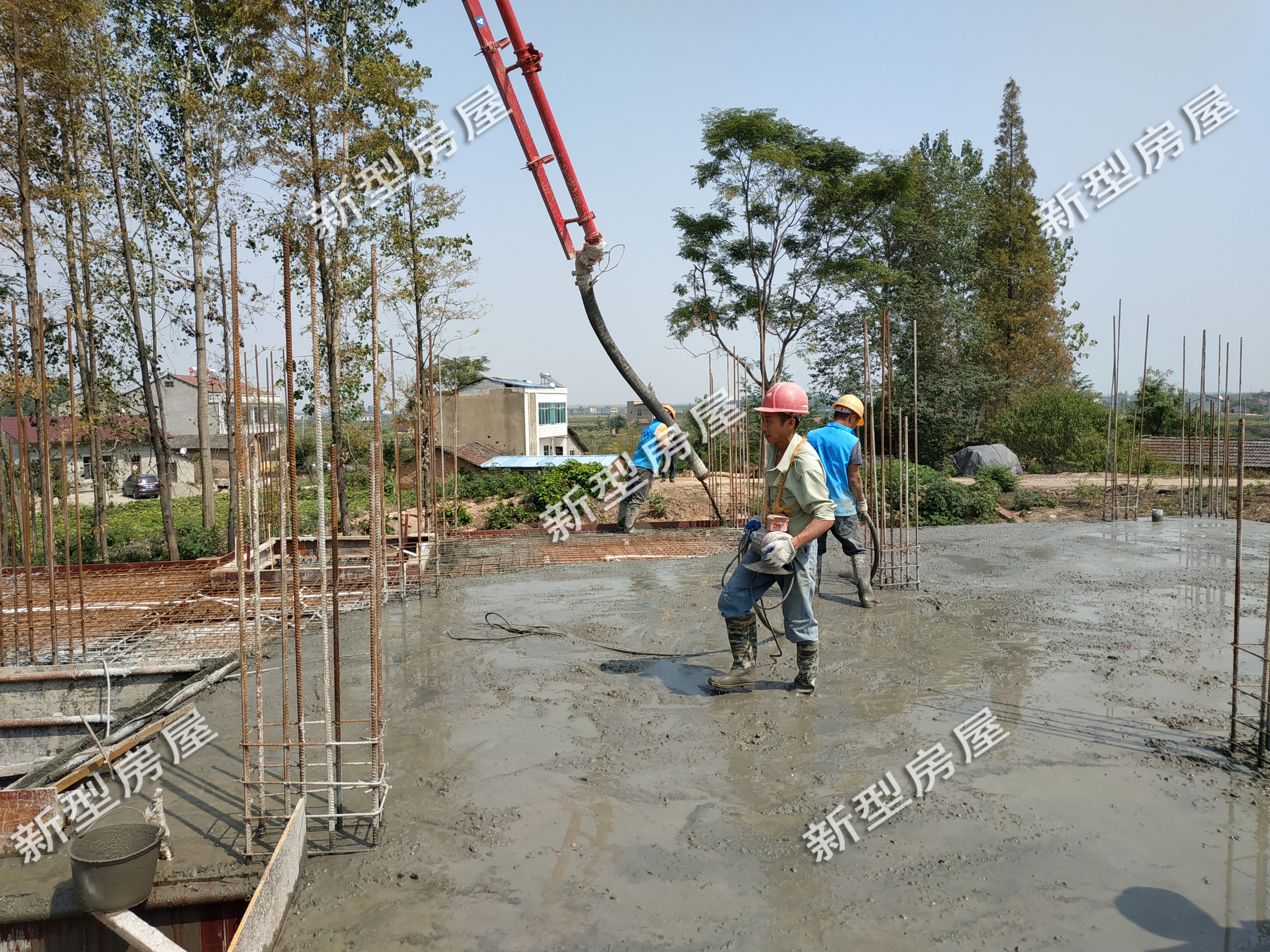 包工头打混凝土不能停,工地打混凝土包工头