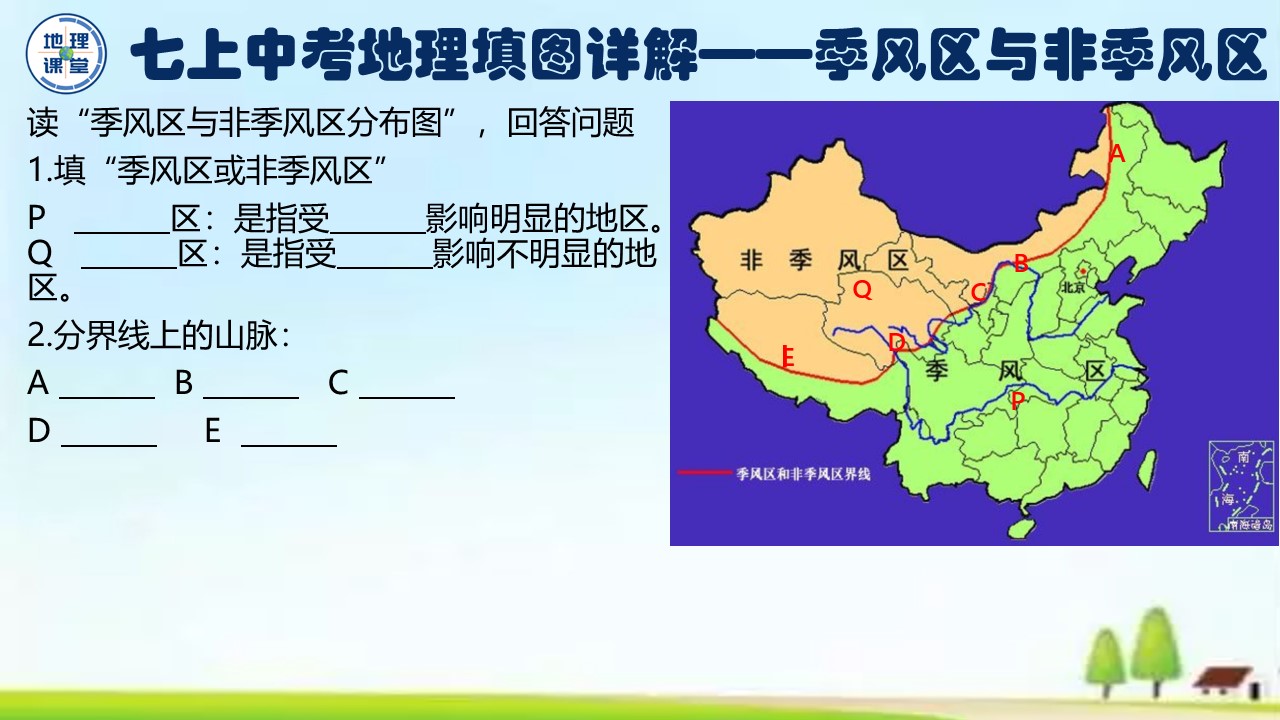 七年级下册地理填图训练,七上地理地球的运动ppt