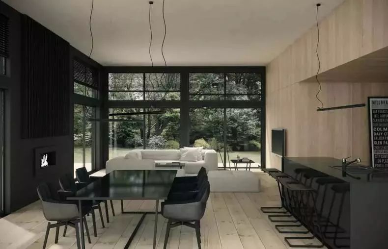 100种客厅设计,客厅餐厅一体餐厅设计风格